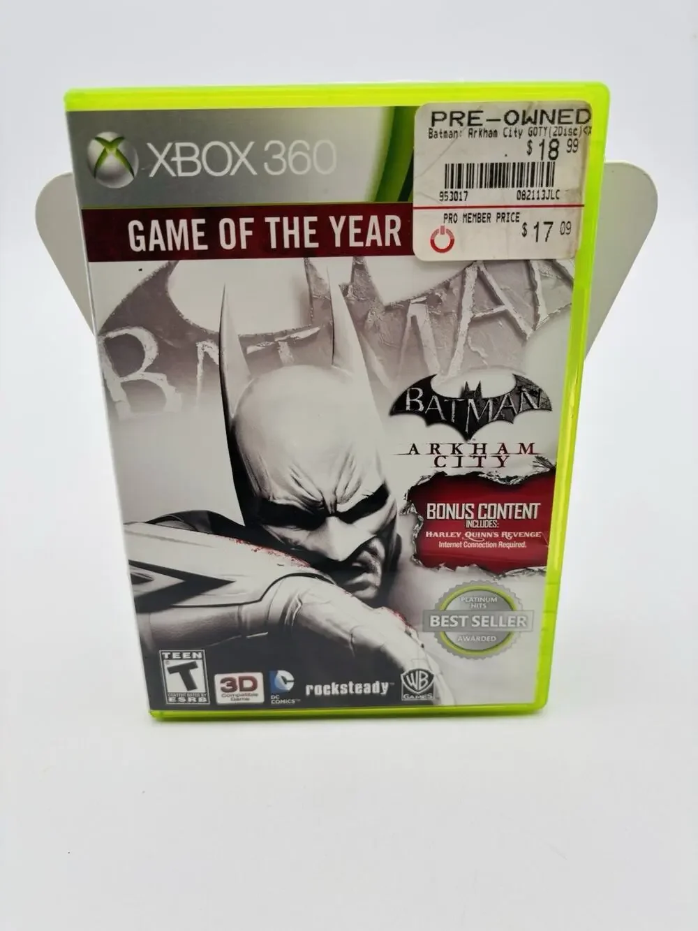 Batman: Arkham City Game of the Year Edition ( Xbox 360, 2012) No Manual Works